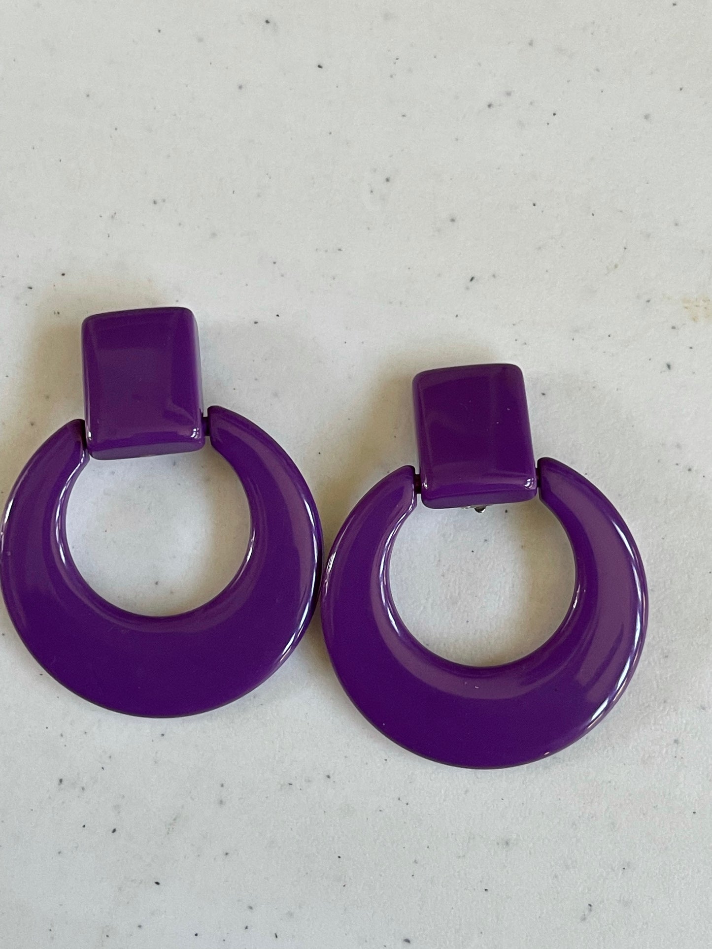 Vintage Purple and Blue Clip ON earrings ( both pair) (Shipping INCLUDED IN PRICE)
