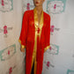 Vintage Red Asian Sheer Duster with Shingles Size S