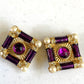 Vintage Purple/Gold Clip On Earrings  (Shipping INCLUDED IN PRICE)