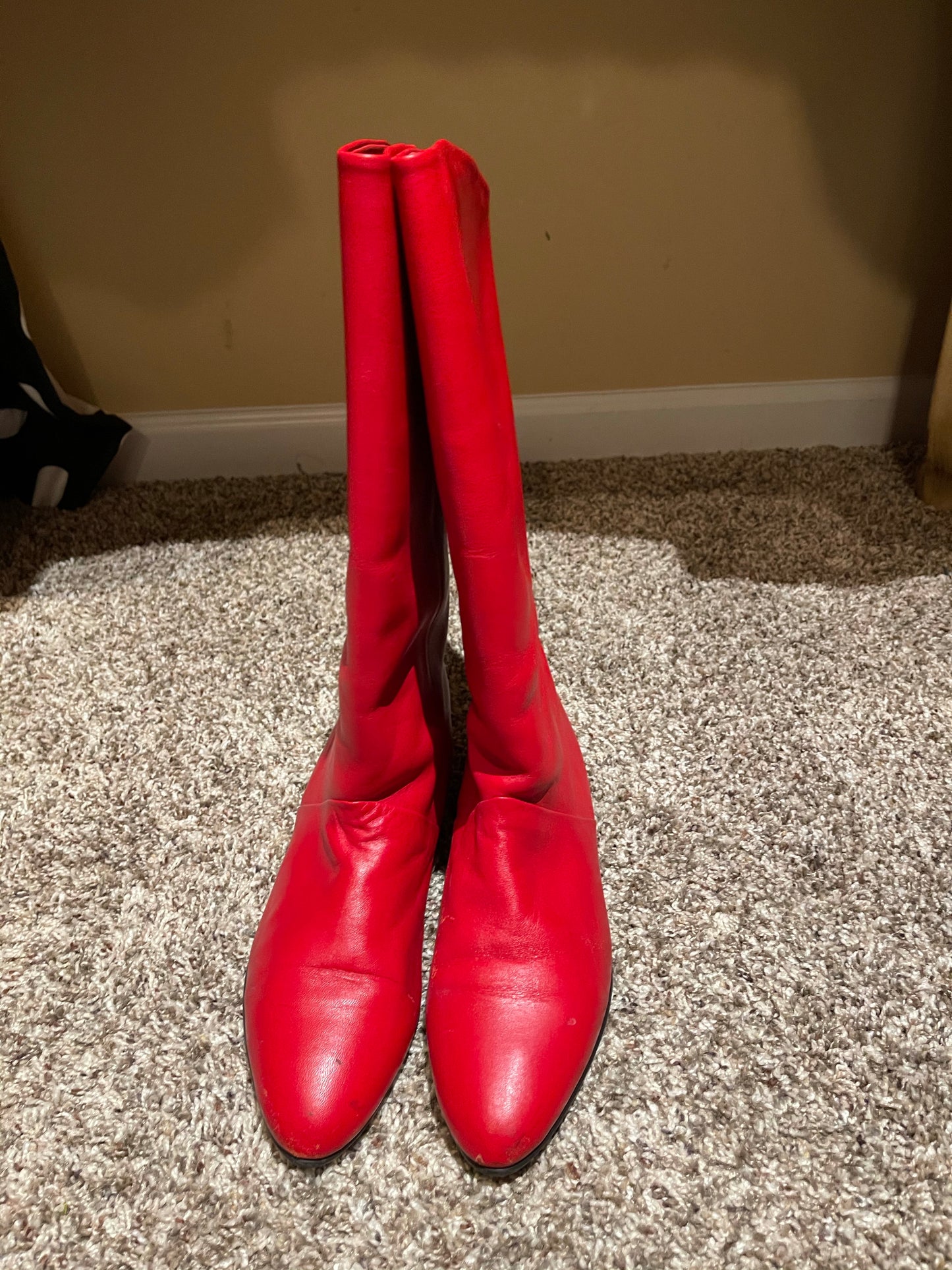 Vintage Red Leather Boots Size 9